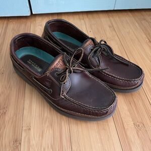 Sperry Top Sider Mako Collection Brown Leather Boat Shoes Mens Size 9M